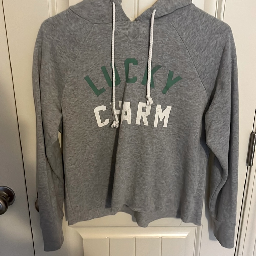grey “luck charm” hoodie